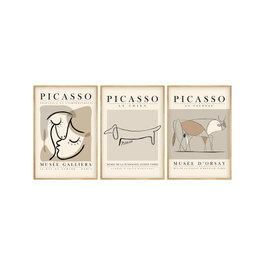 Wallity Huhu253 - Set de 3 Cuadros Decorativos 50 x 70 cm